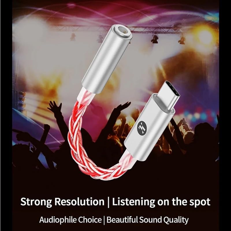 Girftu JCALLY JM6 Pro محول USB C نوع-C إلى 3.5mm DAC مزدوج CX31993 MAX97220 صوت رقمي محمول مضخم HiFi DAC محول سماعات رأس موبايل (فضي أحمر) - Image 2
